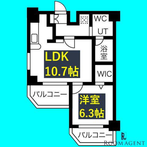 ソレイルコート桜本町(1LDK/8階)の間取り写真