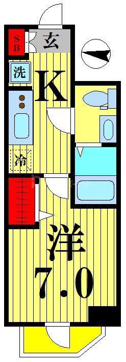 AZEST亀有サウス TOWER(1K/9階)の間取り写真
