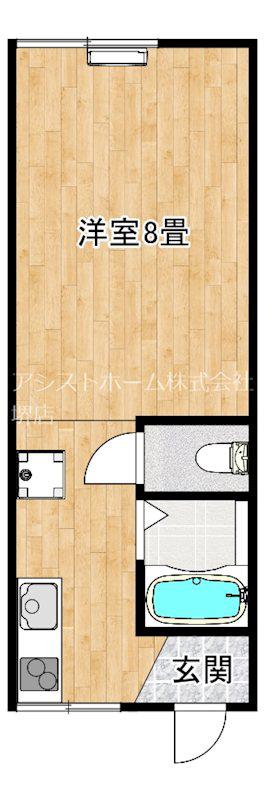南島ハイツ(ワンルーム/2階)の間取り写真