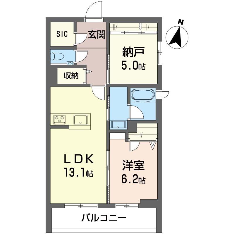 グランディール都筑SHM(1SLDK/2階)の間取り写真