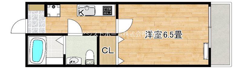 CASA堺東(1K/1階)の間取り写真