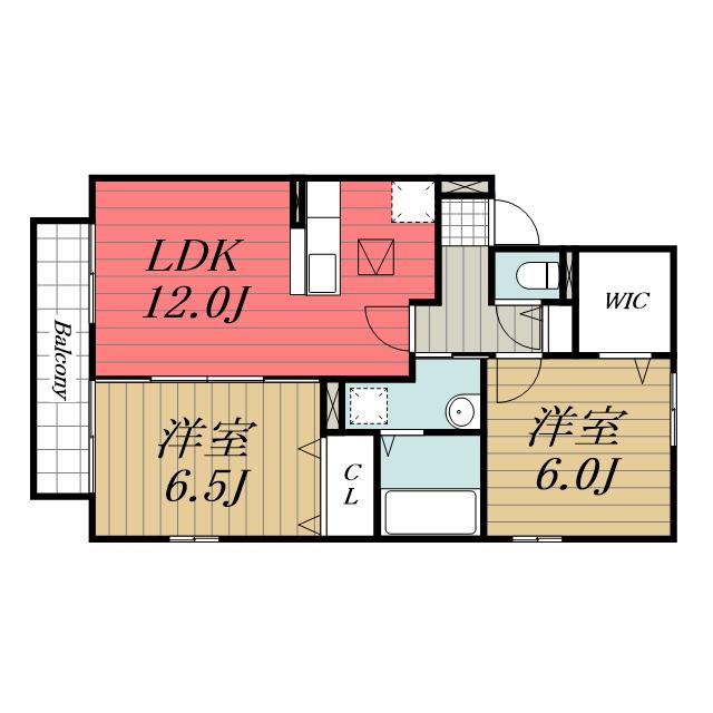 ブランテールB(2LDK/2階)の間取り写真