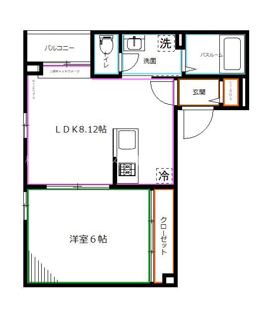 MAISON DE CHATON(1LDK/3階)の間取り写真