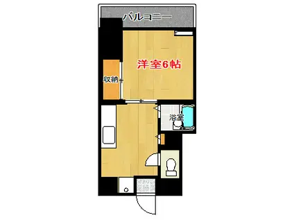 KIRI・ビル(1K/3階)の間取り写真