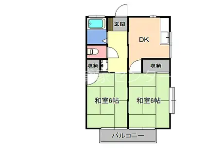 安納ハイツ(2DK/2階)の間取り写真