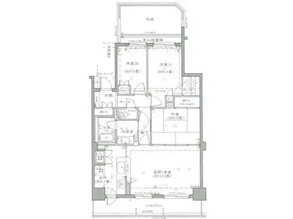 パークハイム元城(3LDK/4階)の間取り写真