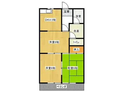 メゾンパシフィック(3DK/2階)の間取り写真