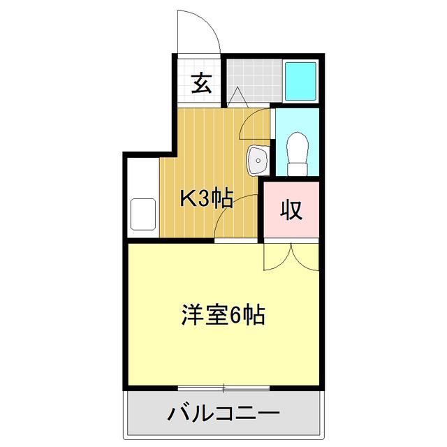 オレンジハイツ(1K/2階)の間取り写真
