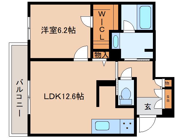 シャーメゾン五位堂(1LDK/3階)の間取り写真