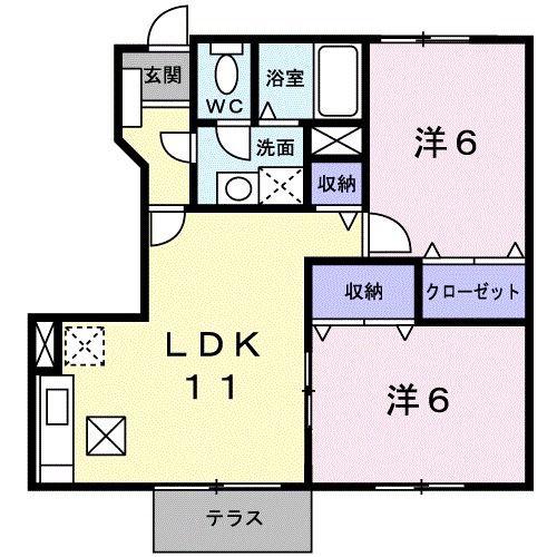 ファインブラザー(2LDK/1階)の間取り写真