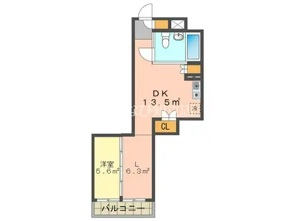 KAGAYAKI SQUARE(1LDK/7階)の間取り写真