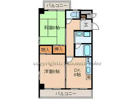 昴大明石(2DK/4階)の間取り写真