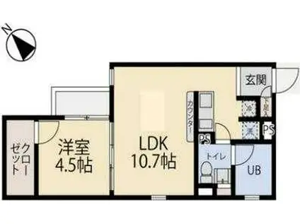 セドール代田橋(1LDK/3階)の間取り写真
