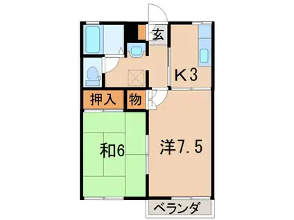 ウェルディ(2K/2階)の間取り写真
