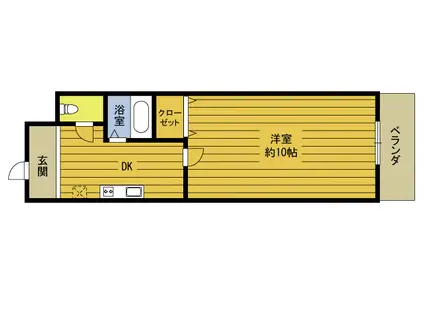 アーバン2000(1K/3階)の間取り写真