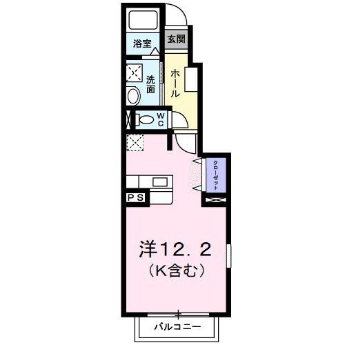 グレースフルST(ワンルーム/1階)の間取り写真