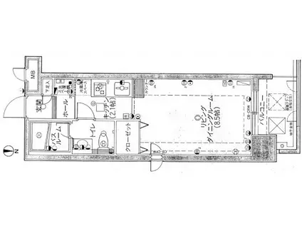 チサンマンション植物園(1K/11階)の間取り写真
