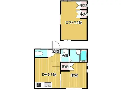 グリーングラス国立(1DK/1階)の間取り写真