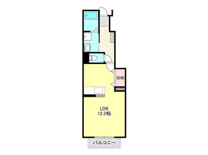 エレガンシアH(ワンルーム/1階)の間取り写真