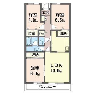 ロイヤルグランデ宮野木台(3LDK/1階)の間取り写真