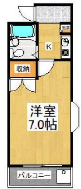 サニーライフ四谷(1K/2階)の間取り写真