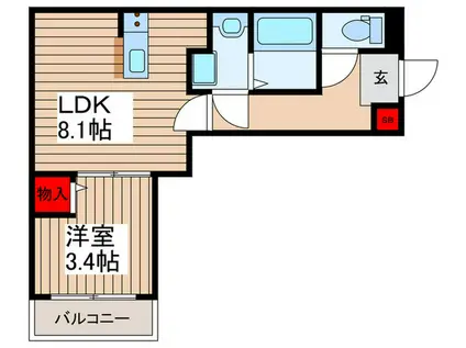 アソシエート桶川(1LDK/2階)の間取り写真