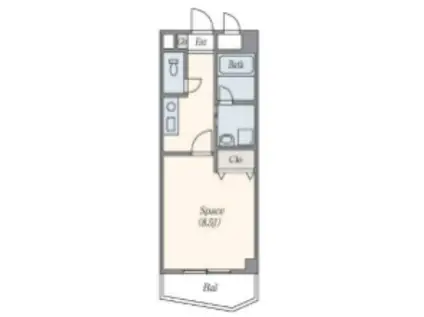 ルナ学園(1K/3階)の間取り写真