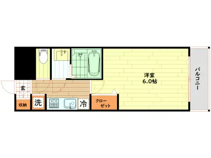 プレサンス塚本ベラビィ(1K/4階)の間取り写真