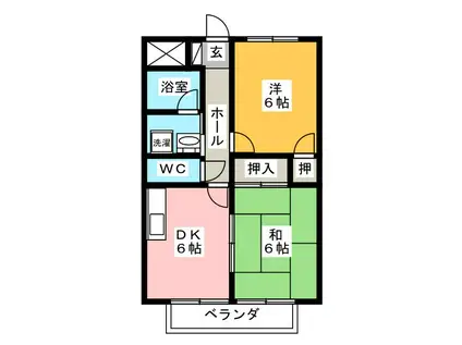SURPLUS AIM(2DK/2階)の間取り写真