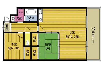 パルセそのだIII(2LDK/3階)の間取り写真