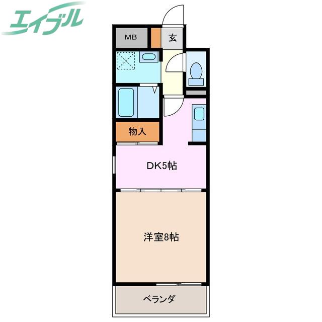 AMENITY大井手(1DK/3階)の間取り写真
