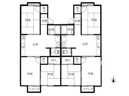 ユニメント大門(3DK/2階)の間取り写真