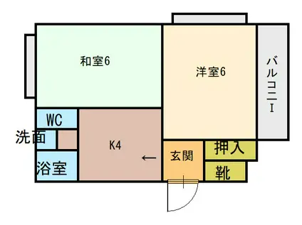 ハイム熊谷(2K/3階)の間取り写真