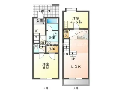 セザンヌ保美2(2LDK/1階)の間取り写真