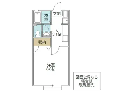 サンライフコーポ(1K/1階)の間取り写真
