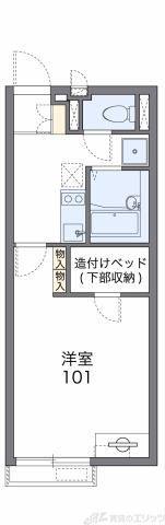 レオネクストオワゾー(1K/2階)の間取り写真