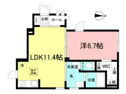 WISTERIA神宮前(1LDK/1階)の間取り写真