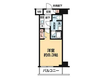 ARCOBALENO KANAMACHIII(1K/5階)の間取り写真