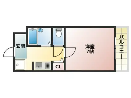 ベルビュー横堤(1K/5階)の間取り写真