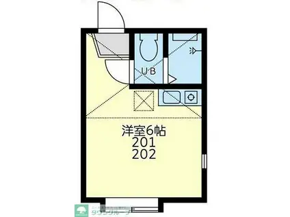 ユナイト小机アリシアの瞳(ワンルーム/2階)の間取り写真