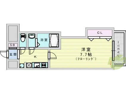 LUXE新大阪イースト1(1K/3階)の間取り写真