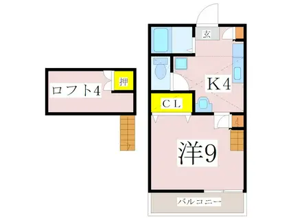 ハイツ彩光(1SK/1階)の間取り写真