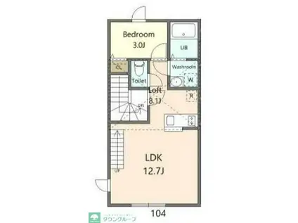 ココライフ鶴ヶ峰(1K/1階)の間取り写真