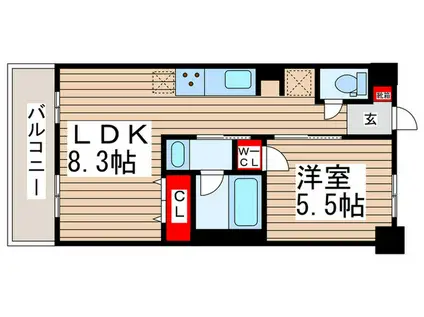 アートレジデンスインおおたかの森(1LDK/2階)の間取り写真