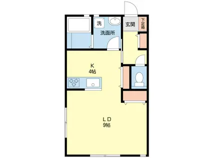 MODEST関屋大川前(ワンルーム/2階)の間取り写真