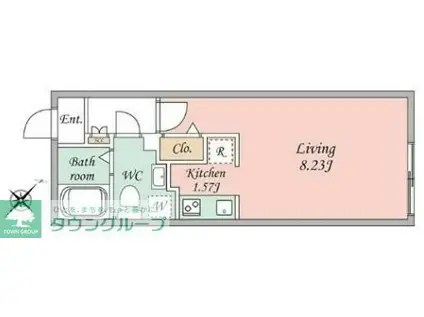 ブランシェ哲学堂通(ワンルーム/3階)の間取り写真