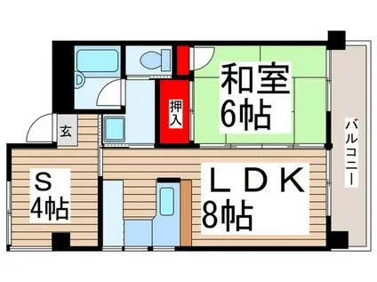 パールフジビル(1SLDK/4階)の間取り写真