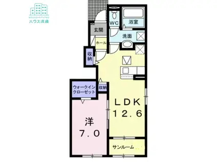 グランディール・ヒル(1LDK/1階)の間取り写真