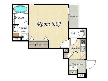 HEBELMAISON IGUCHIDO(1K/3階)の間取り写真