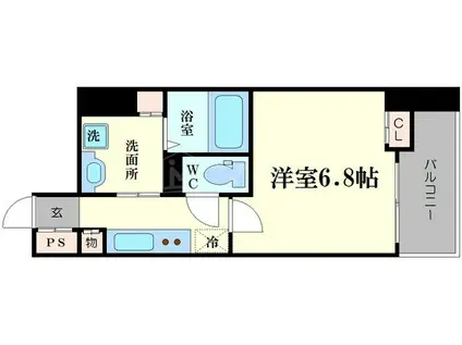 エイペックス京町堀(1K/7階)の間取り写真